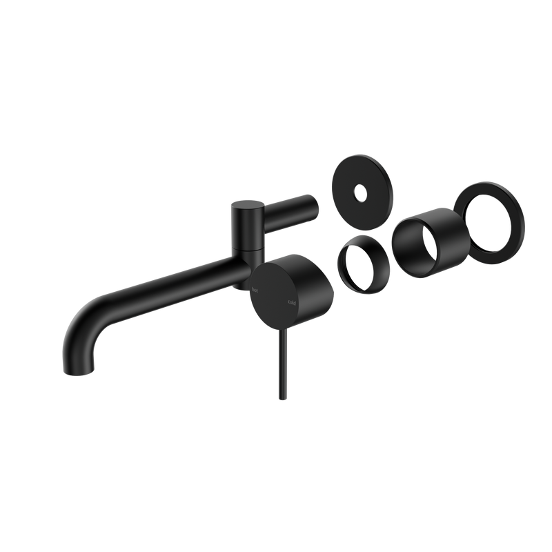 Mecca Wall Basin/Bath Mixer Swivel Spout 225mm Trim Kits Only Matte Black