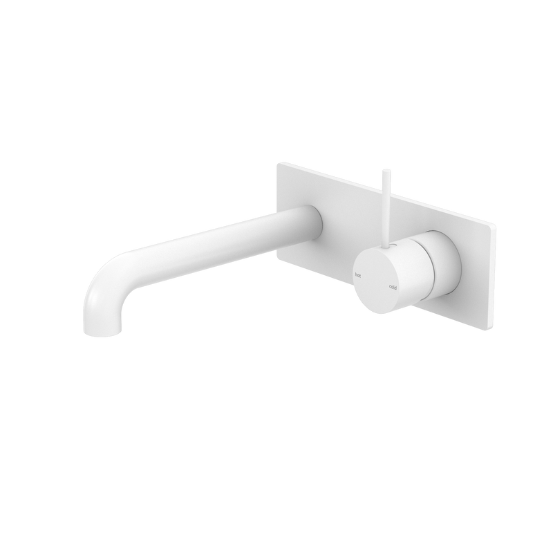 Mecca Wall Basin/Bath Mixer Handle Up 230mm Matte White
