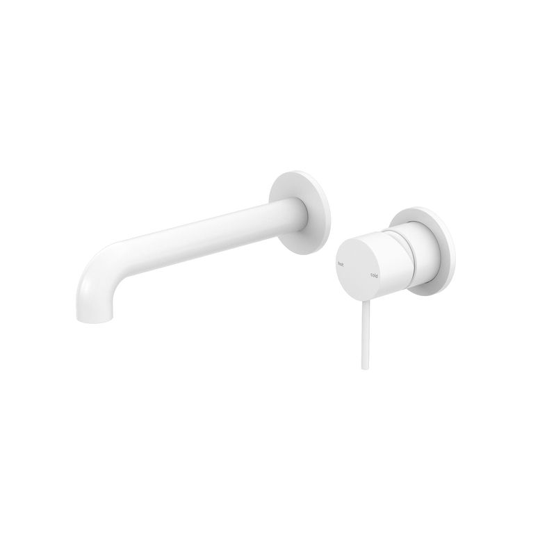 Mecca Wall Basin/Bath Mixer Separate Back Plate 120mm Matte White