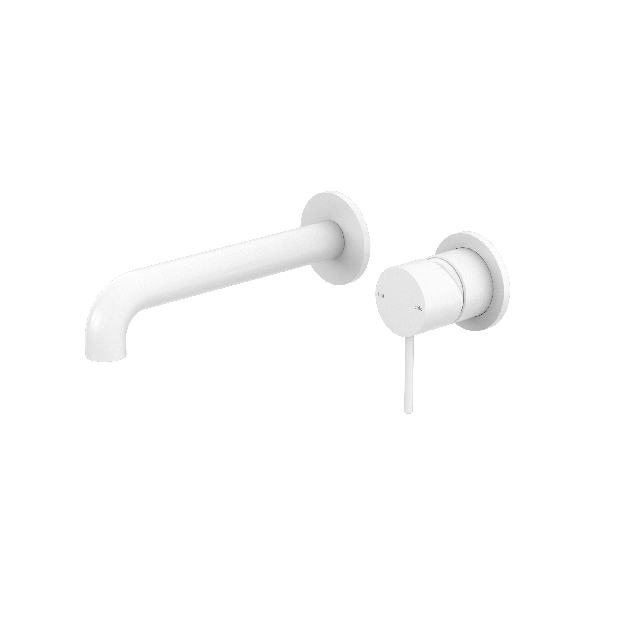 Mecca Wall Basin/Bath Mixer Separate Back Plate 260mm Matte White