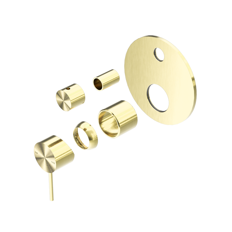 Mecca Shower Mixer With Diverter Trim Kits Only Brushed Gold