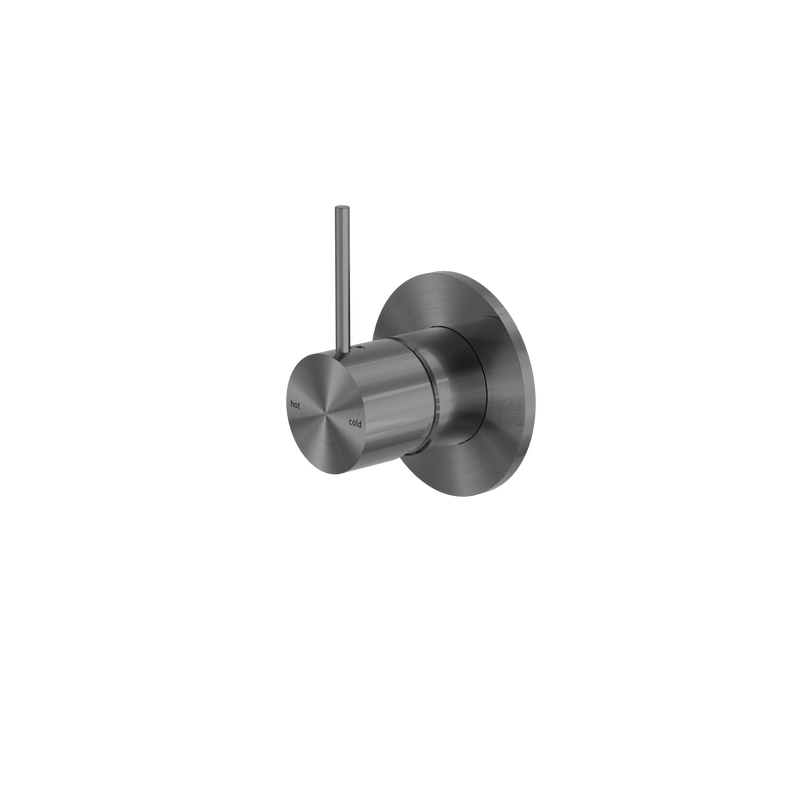 Mecca Shower Mixer Handle Up 80mm Plate Gun Metal