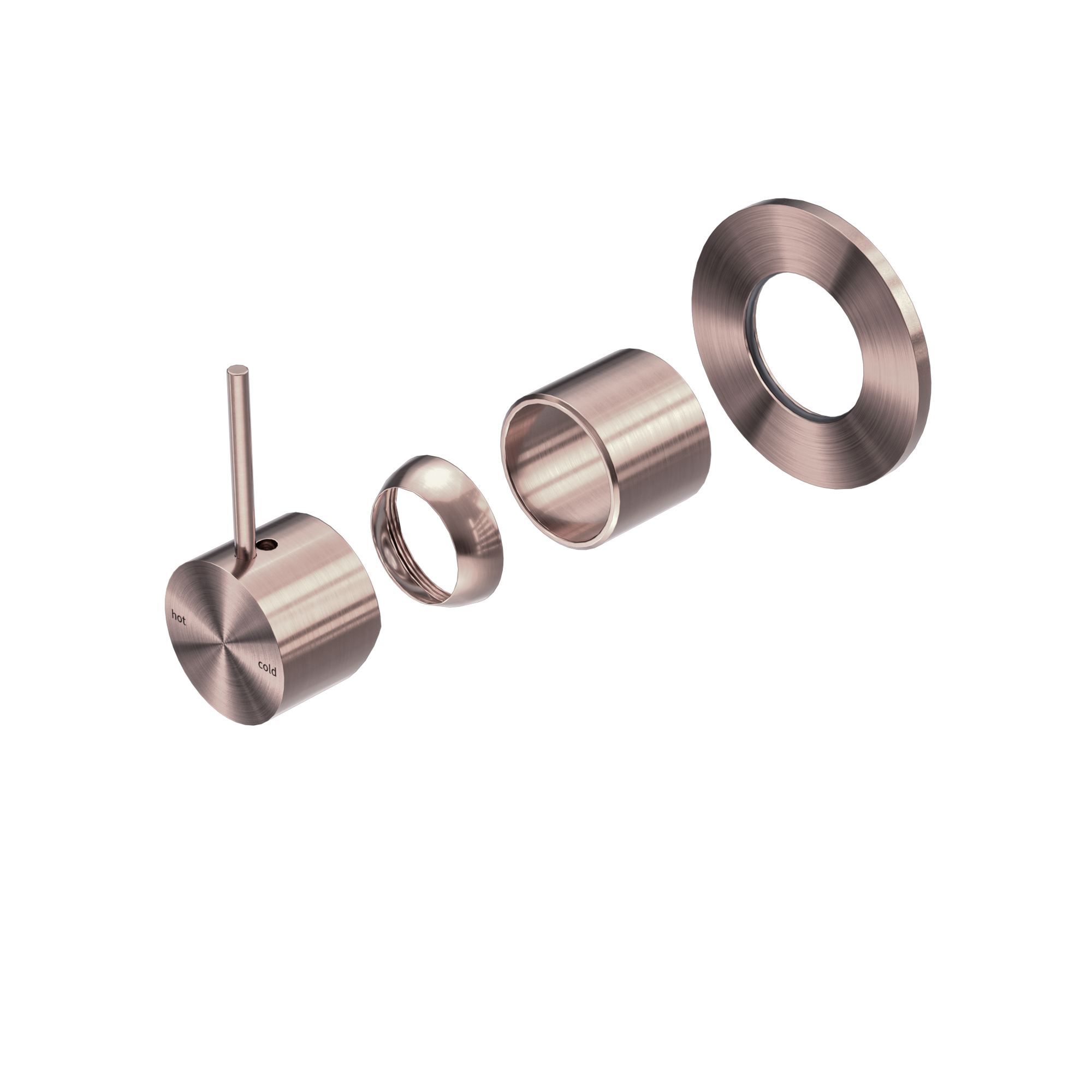 Mecca Shower Mixer Handle Up 80mm Plate Trim Kits Only Brushed Bronze
