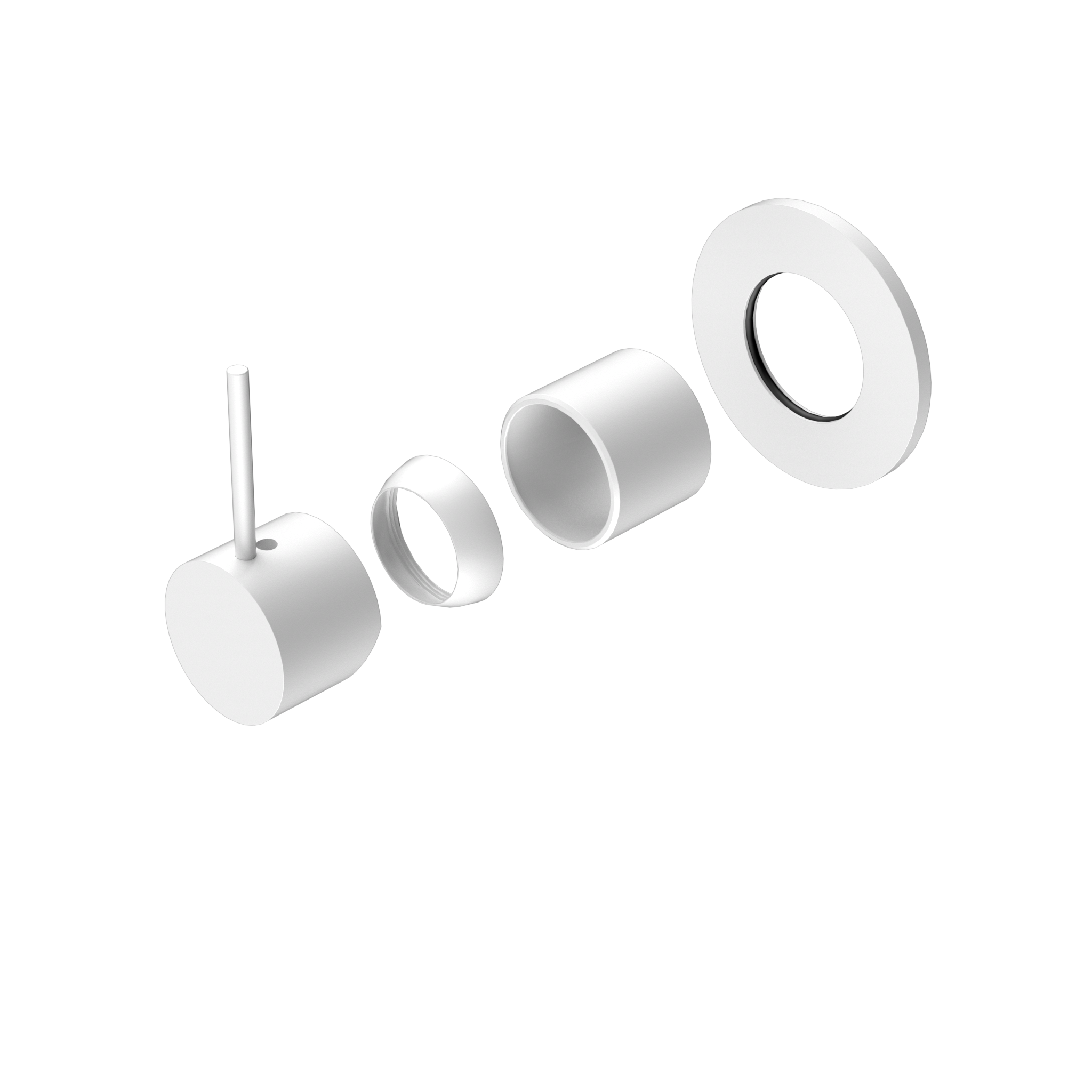 Mecca Shower Mixer Handle Up 80mm Plate Trim Kits Only Matte White