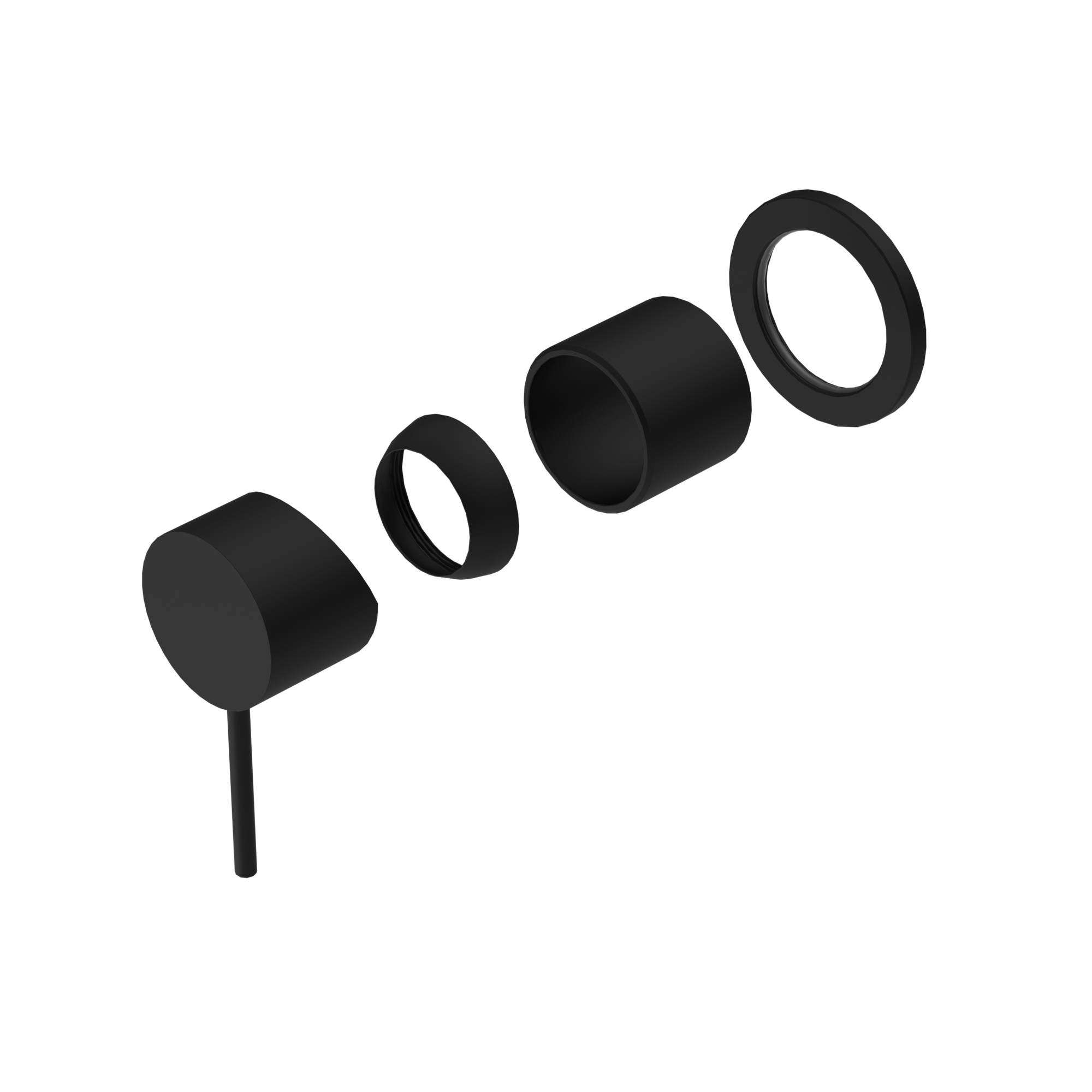 Mecca Shower Mixer 60mm Plate Trim Kits Only Matte Black