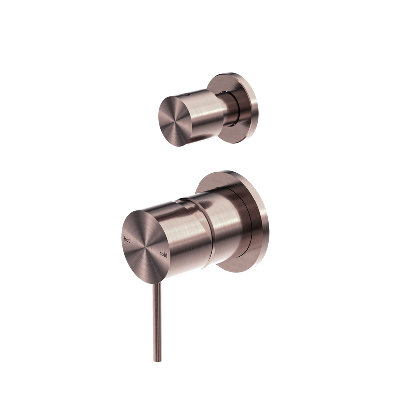 Mecca Shower Mixer With Diverter Separate Back Plate Brushed Bronze