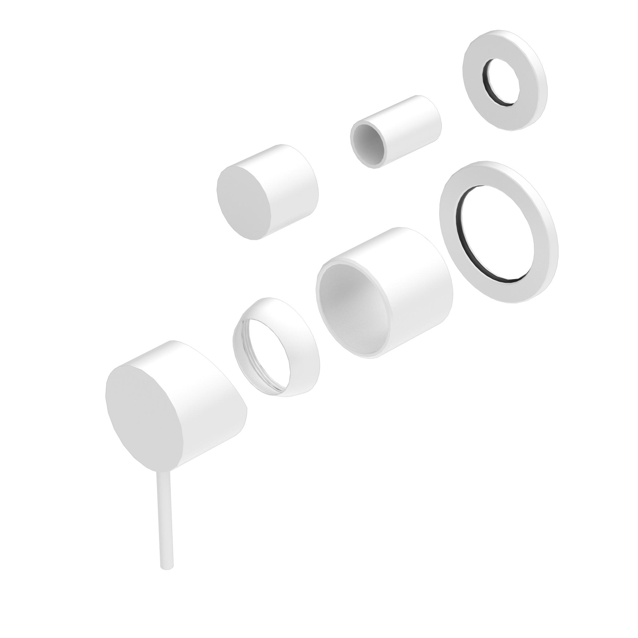 Mecca Shower Mixer With Diverter Separate Back Plate Trim Kits Only Matte White