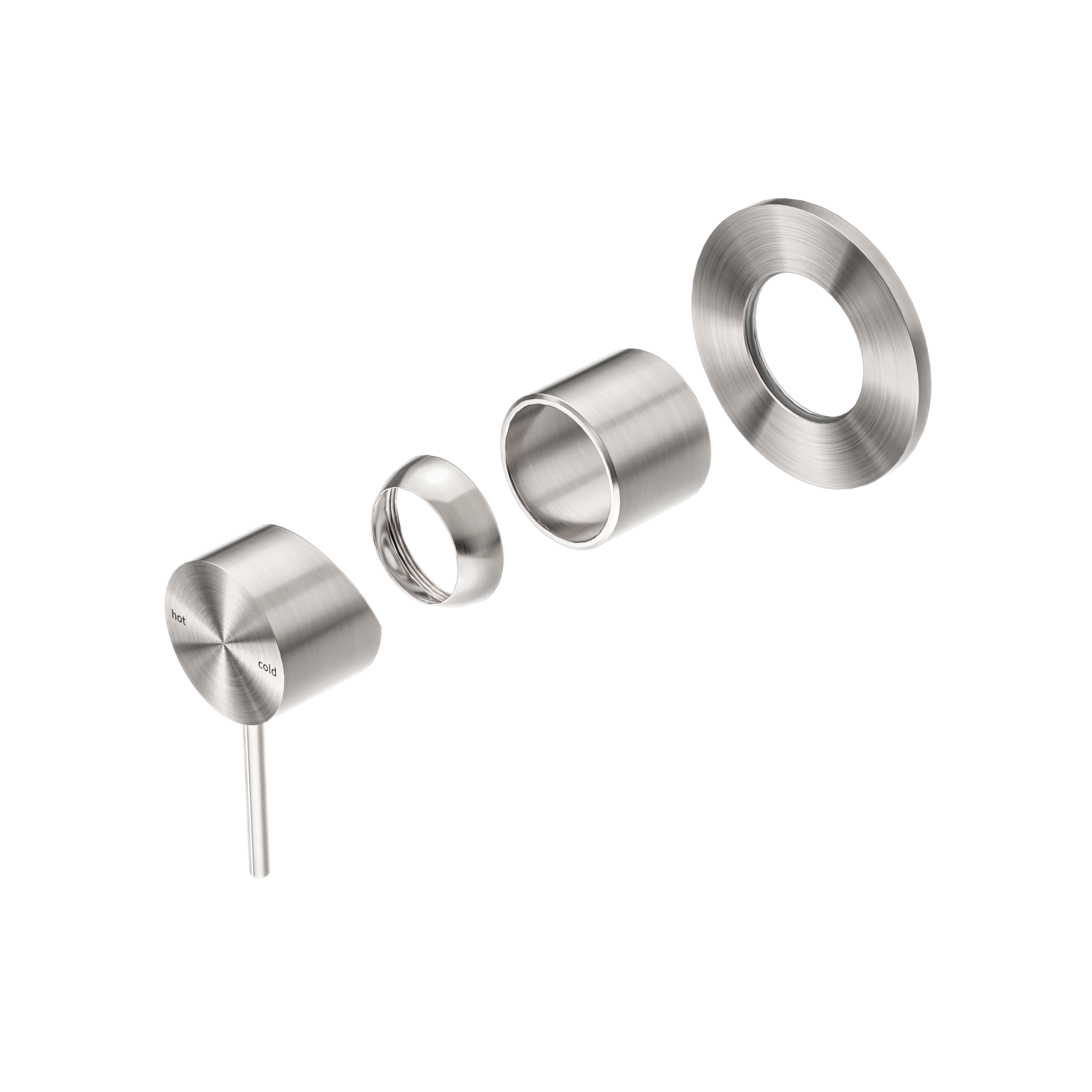 Mecca Shower Mixer 80mm Plate Trim Kits Only Brushed Nickel