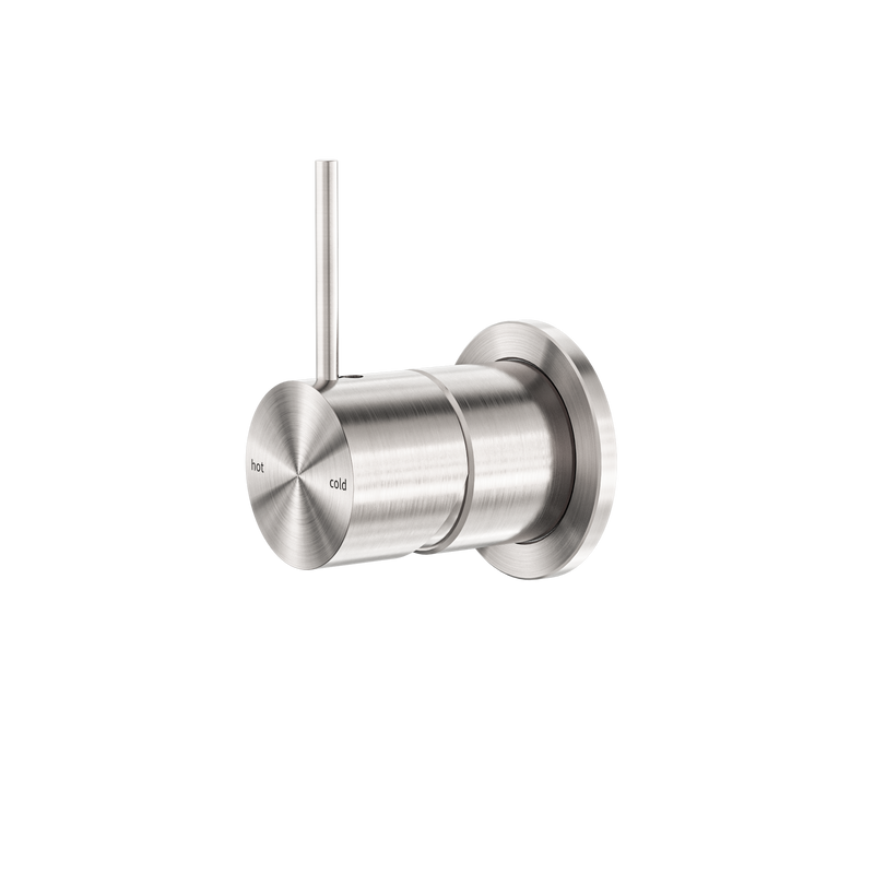 Mecca Shower Mixer 60mm Handle Up Plate Brushed Nickel