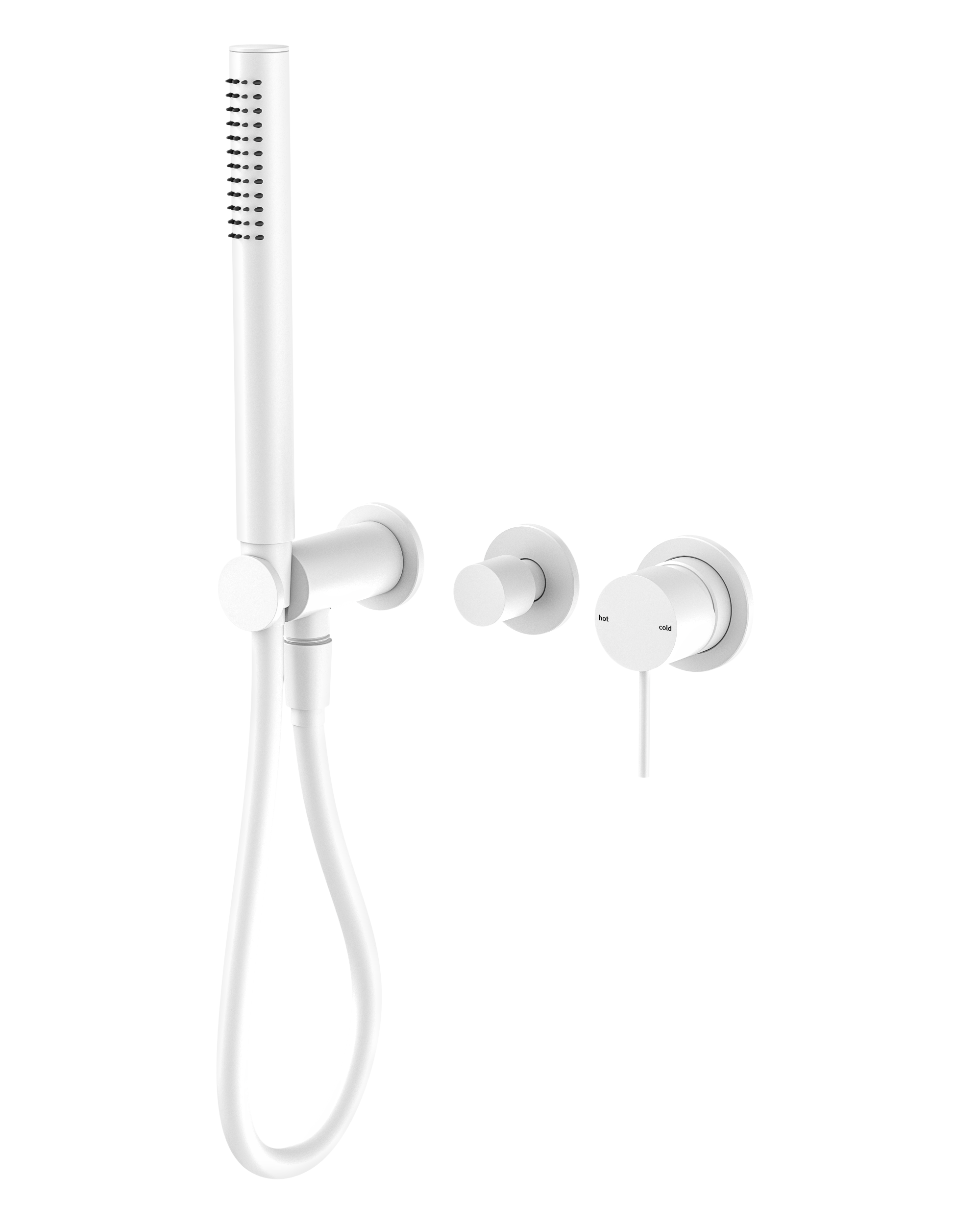 Mecca Shower Mixer Diverter System Separate Back Plate Matte White