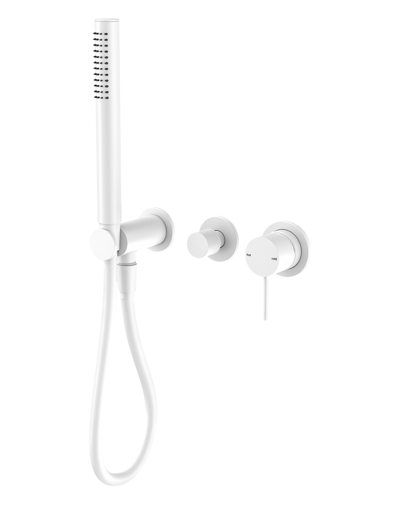Mecca Shower Mixer Diverter System Separate Back Plate Matte White