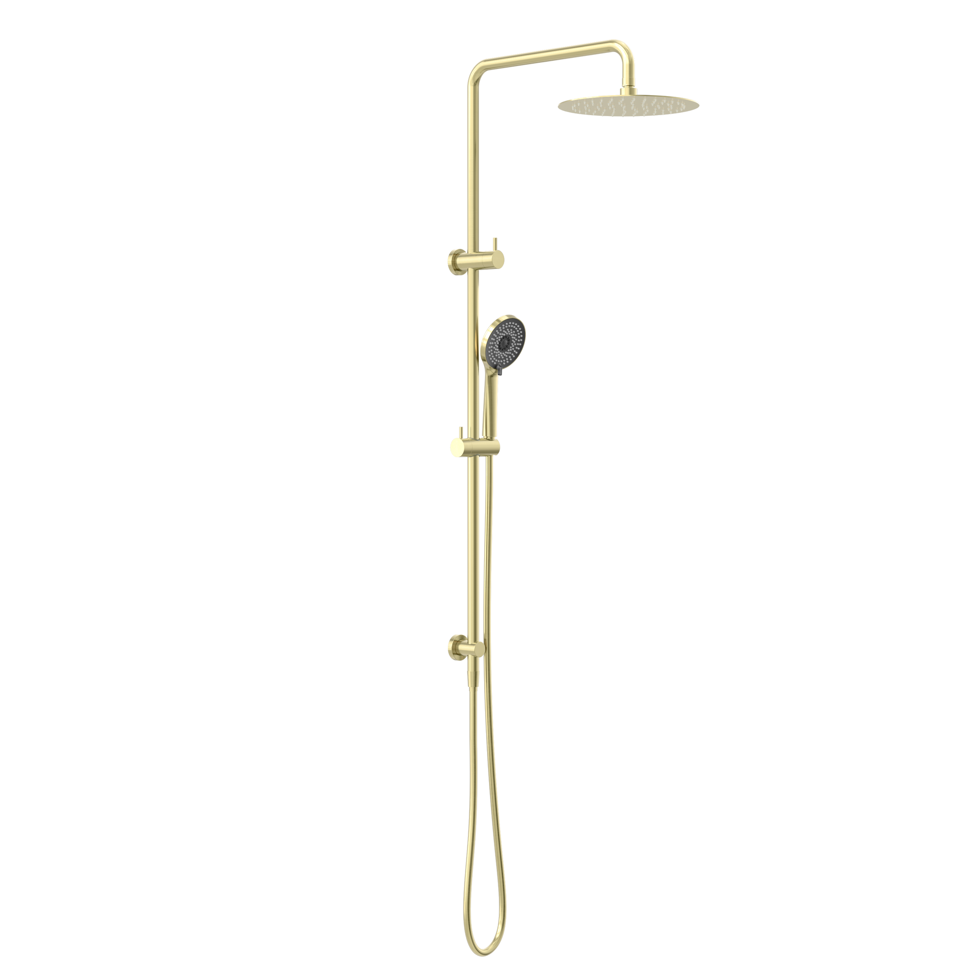 Round Project Twin Shower Brushed Gold