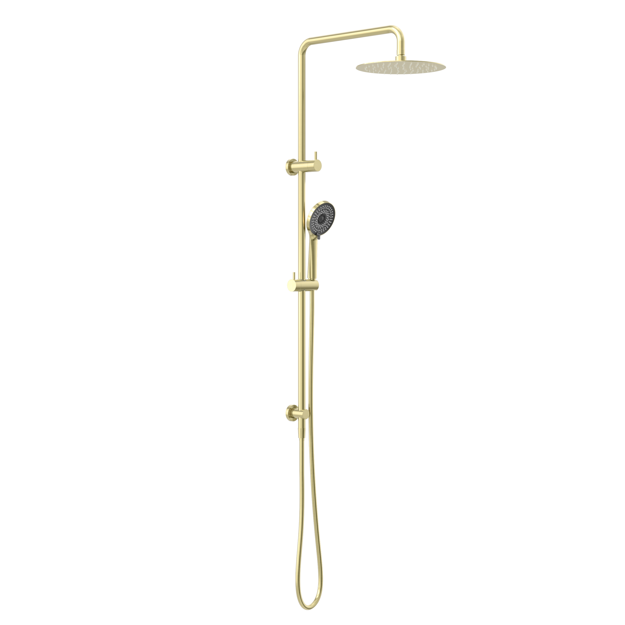 Round Project Twin Shower Brushed Gold