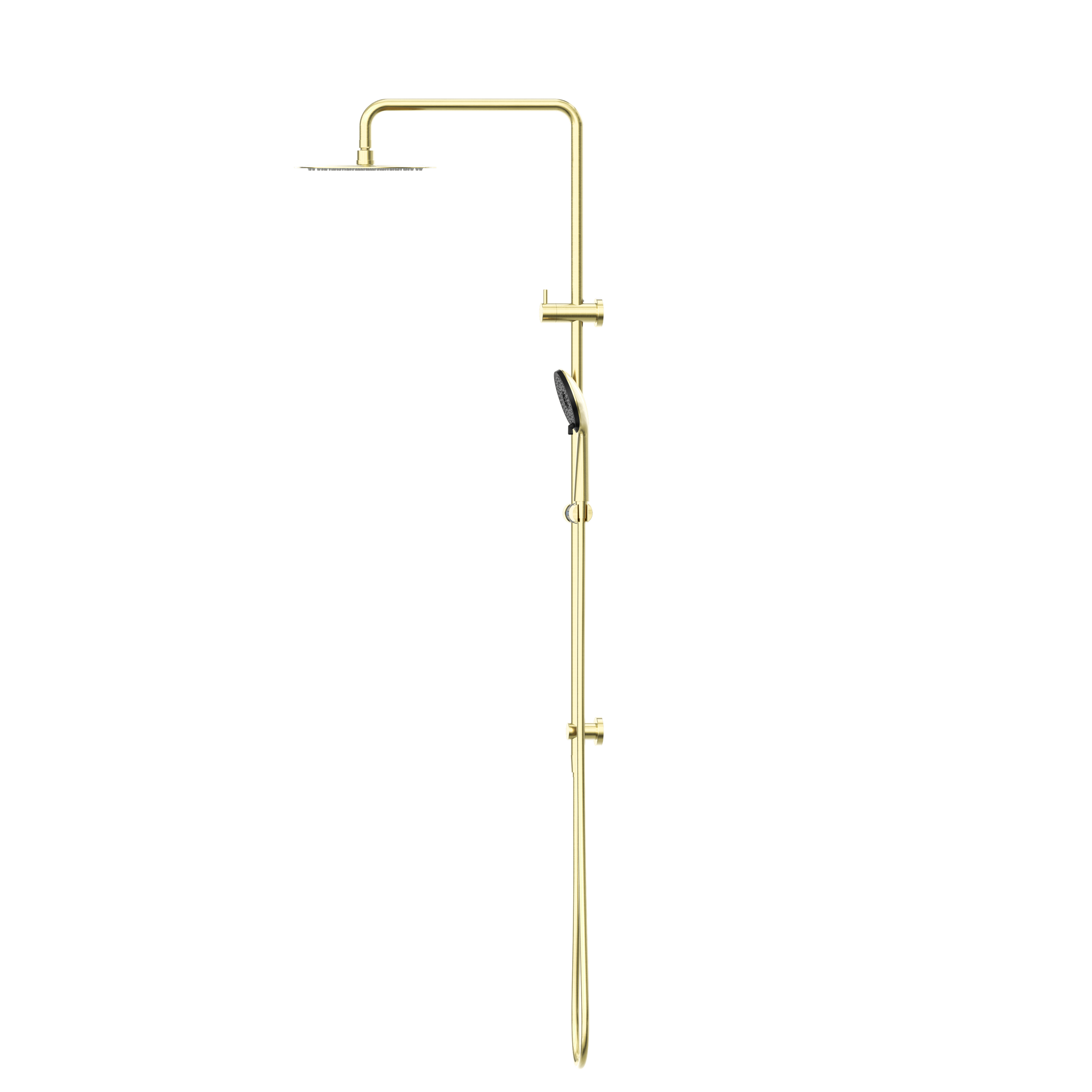 Round Project Twin Shower Brushed Gold