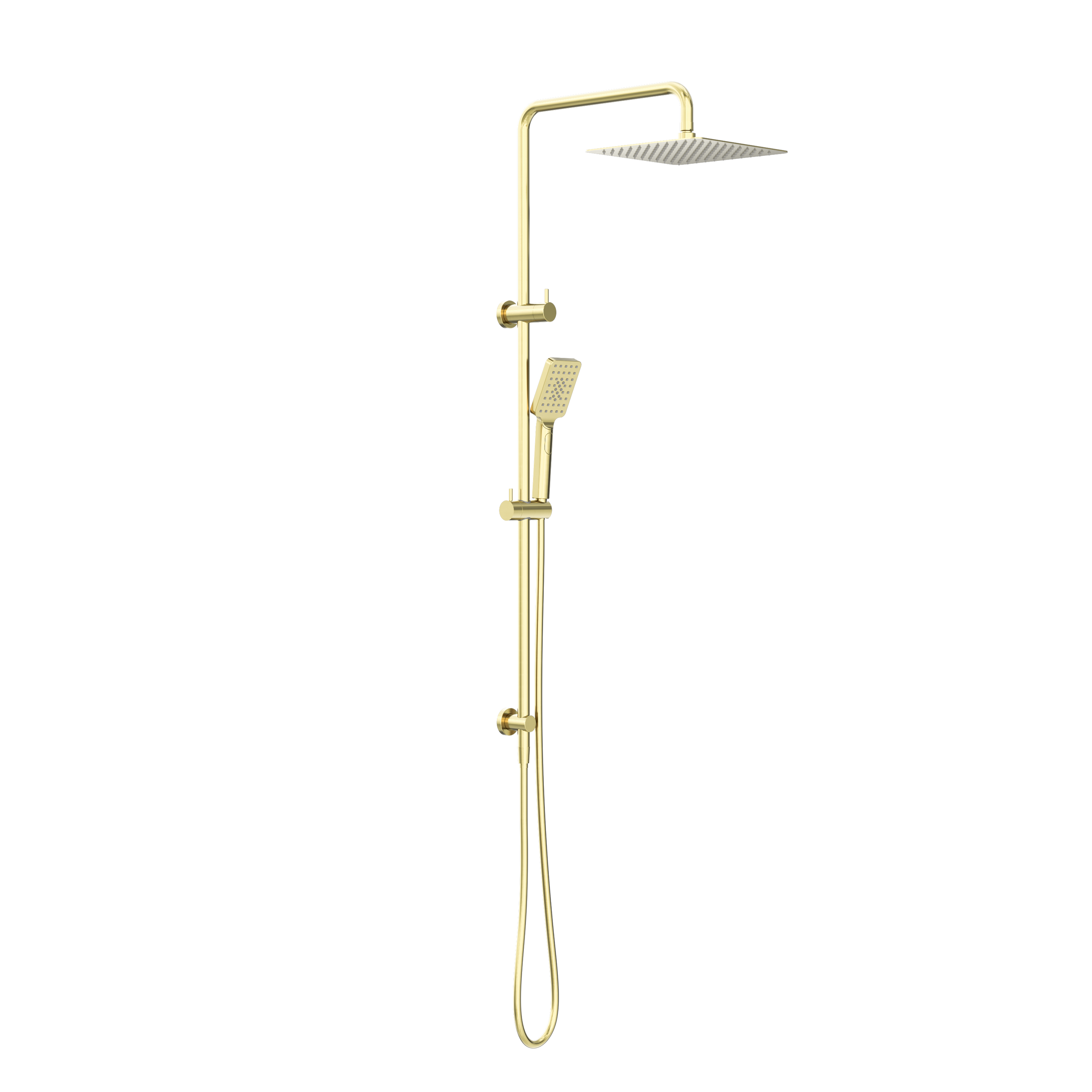 Square Project Twin Shower Brushed Gold