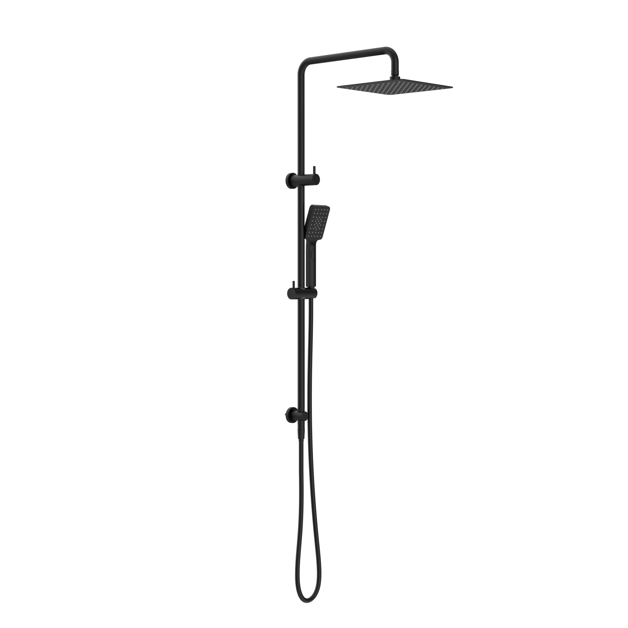 Square Project Twin Shower Matte Black