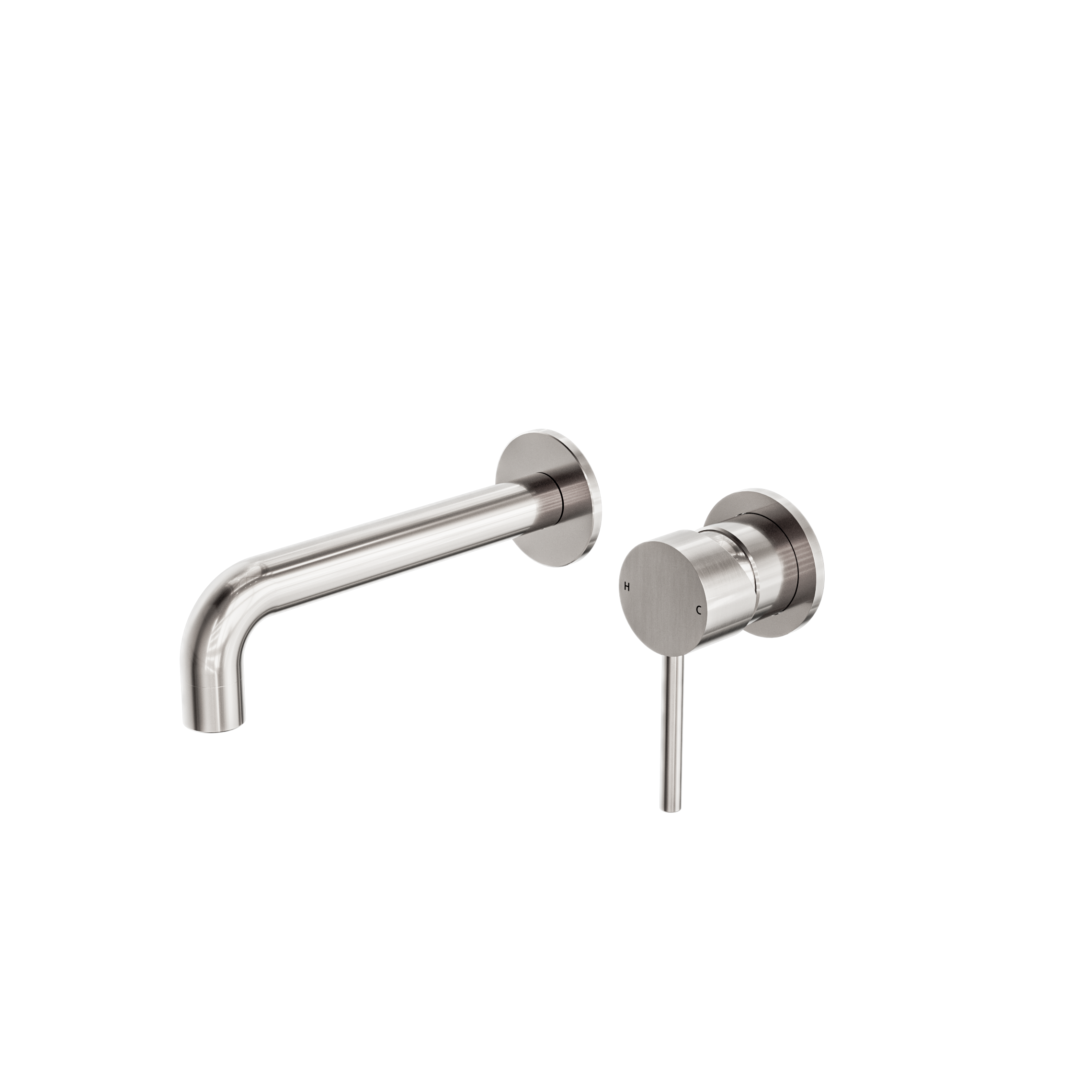 Dolce Wall Basin/Bath Mixer Separate Back Plate Brushed Nickel