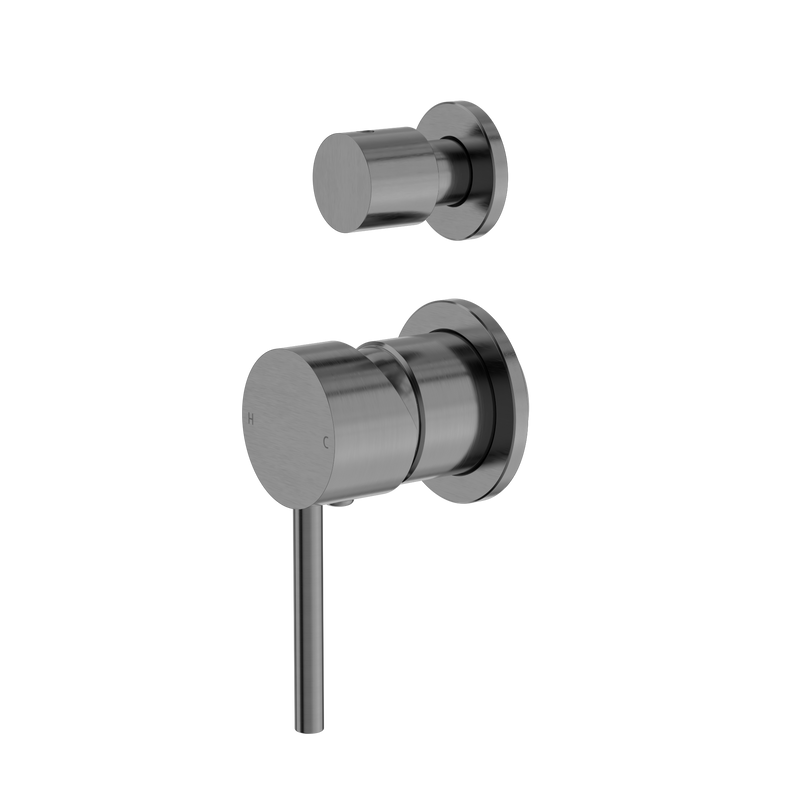 Dolce Shower Mixer With Diverter Separate Back Plate Gun Metal