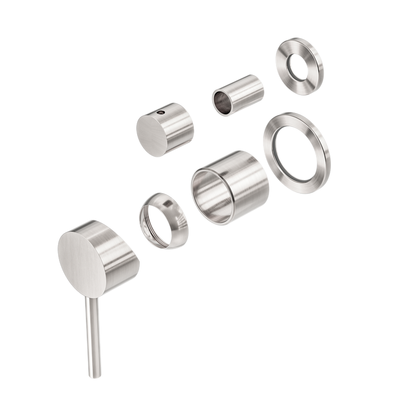 Dolce Shower Mixer With Diverter Separate Back Plate Trim Kits Only Brushed Nickel