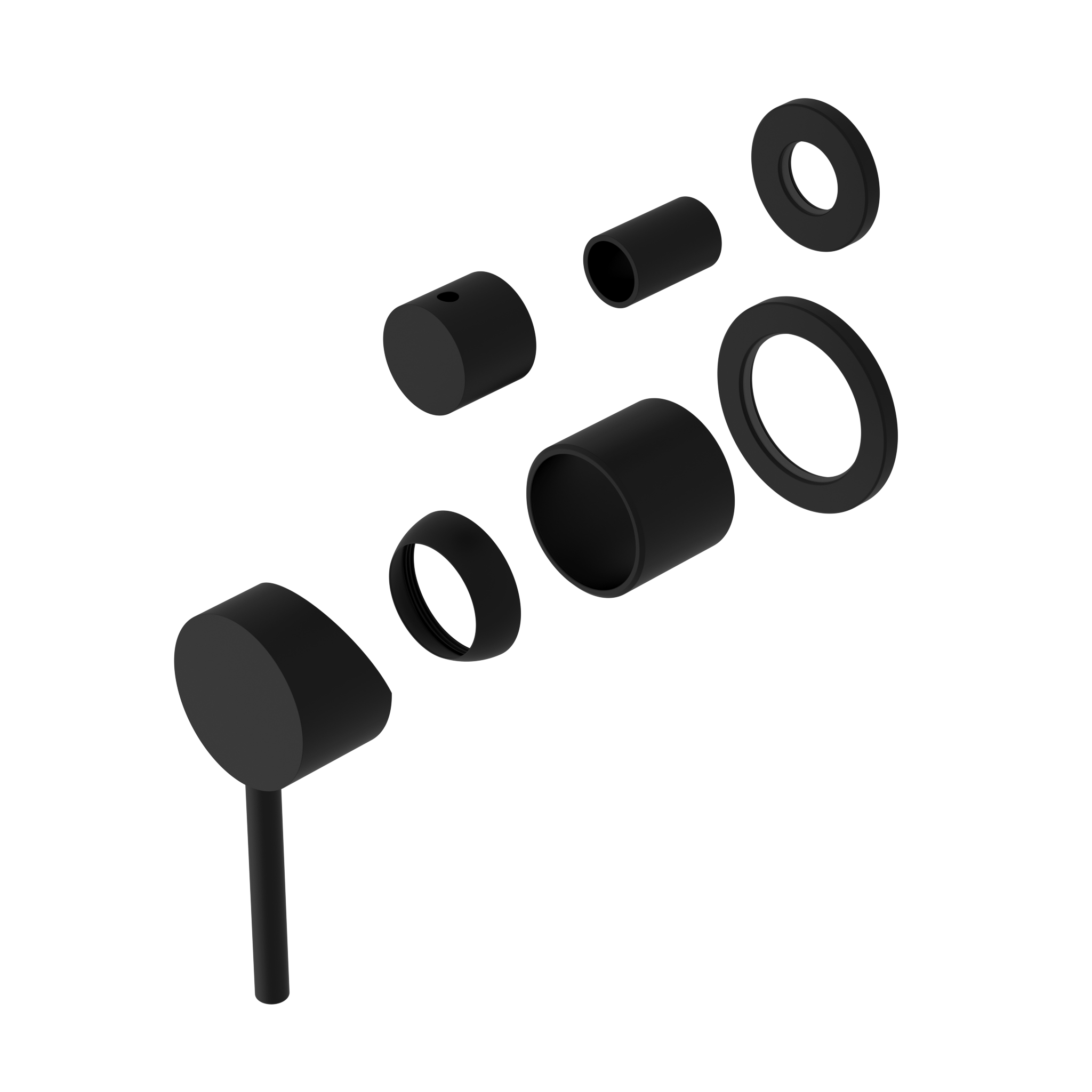 Dolce Shower Mixer With Diverter Separate Back Plate Trim Kits Only Matte Black