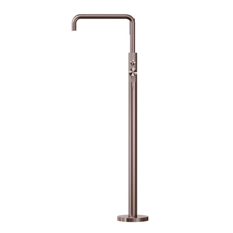 Opal Freestanding Bath Mixer With Hand Shower Brushed Bronze