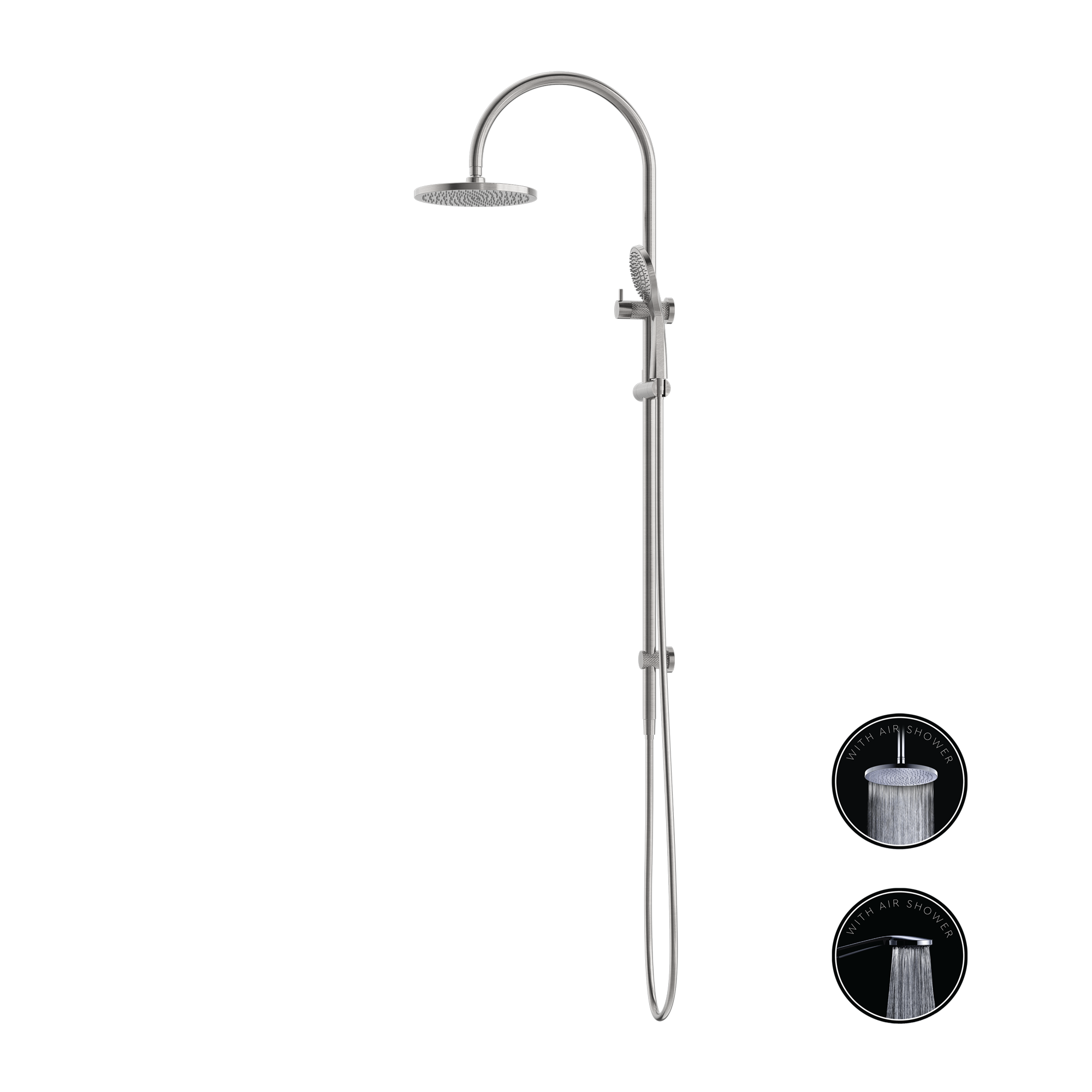 Opal Twin Shower With Air Shower Brushed Nickel