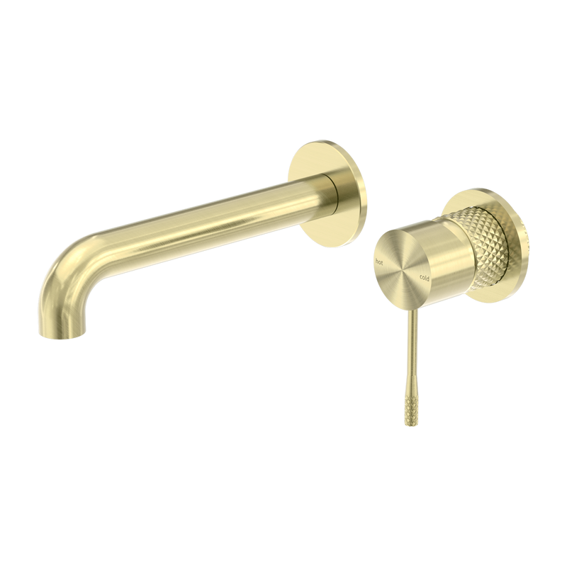 Opal Wall Basin/Bath Mixer Separate Back Plate 260mm Brushed Gold