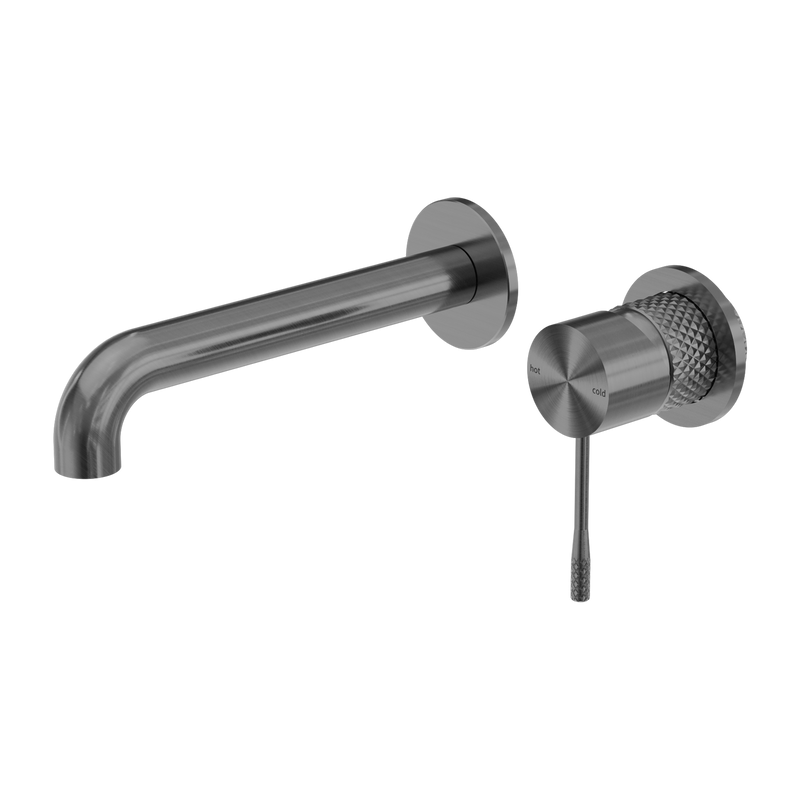 Opal Wall Basin/Bath Mixer Separate Back Plate 260mm Graphite