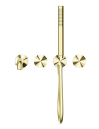 Opal Progressive Shower System Separate Plate With Spout 250mm Brushed Gold