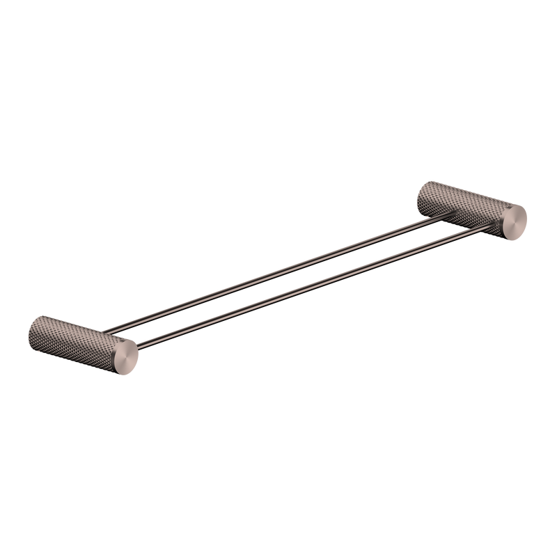 Opal Double Towel Rail 600mm Brushed Bronze