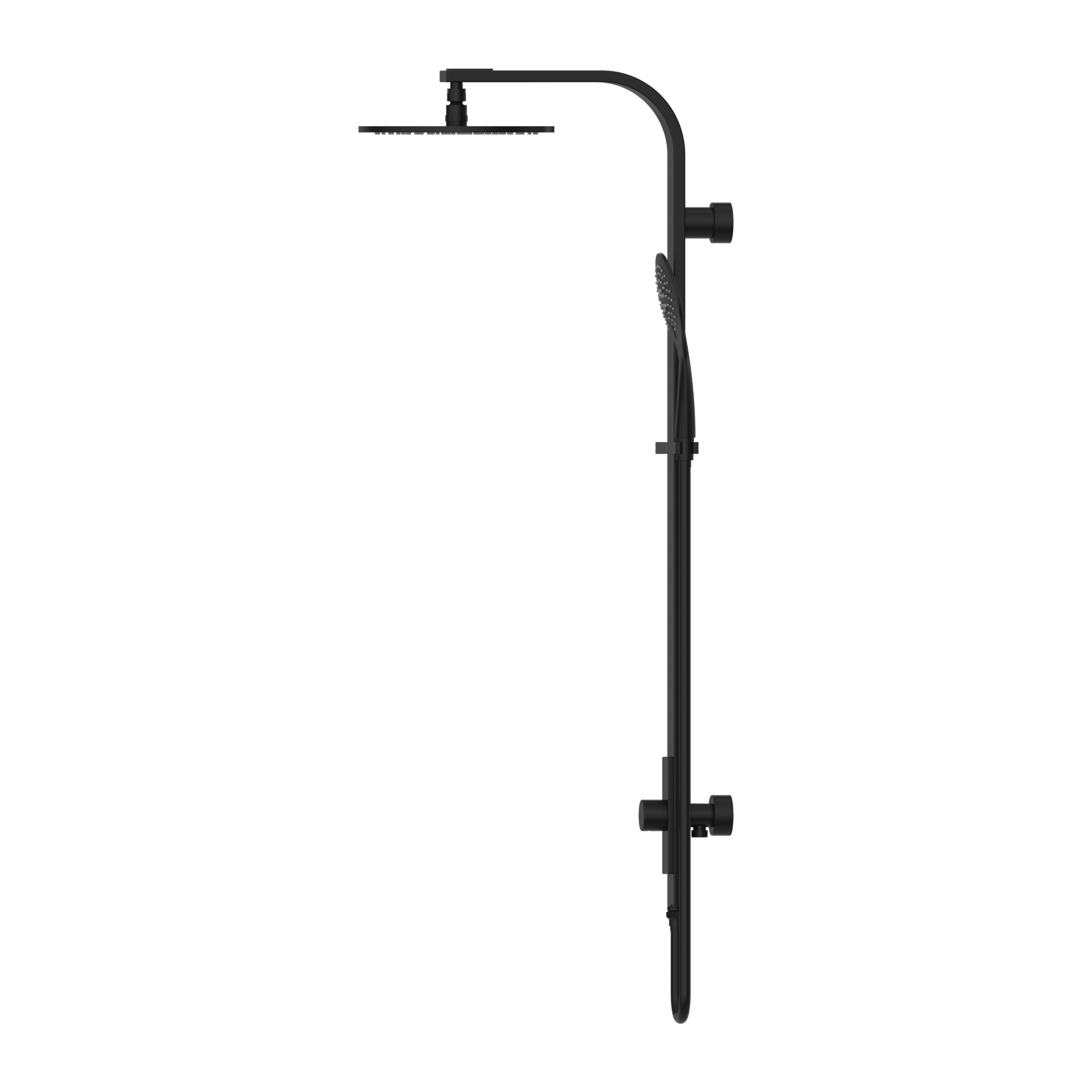 Astra Rain Round Twin Shower Single Hose Matte Black