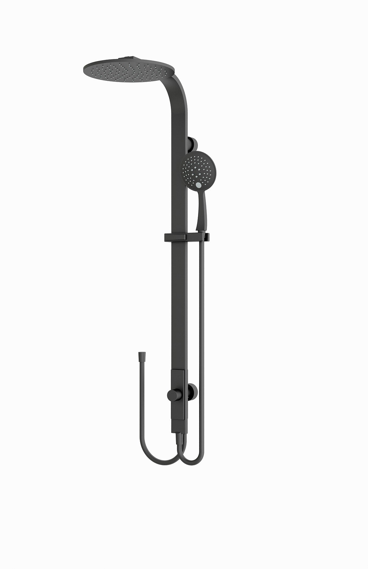 Astra Rain Round Twin Shower Double Hose Matte Black