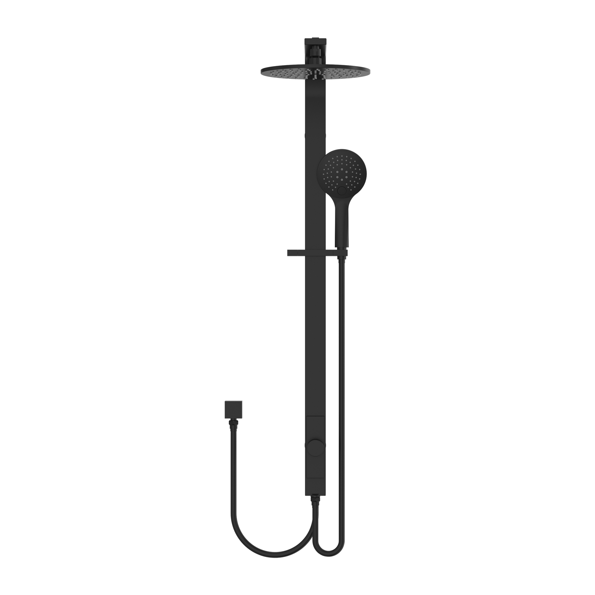 Astra Rain Round Twin Shower Double Hose Matte Black