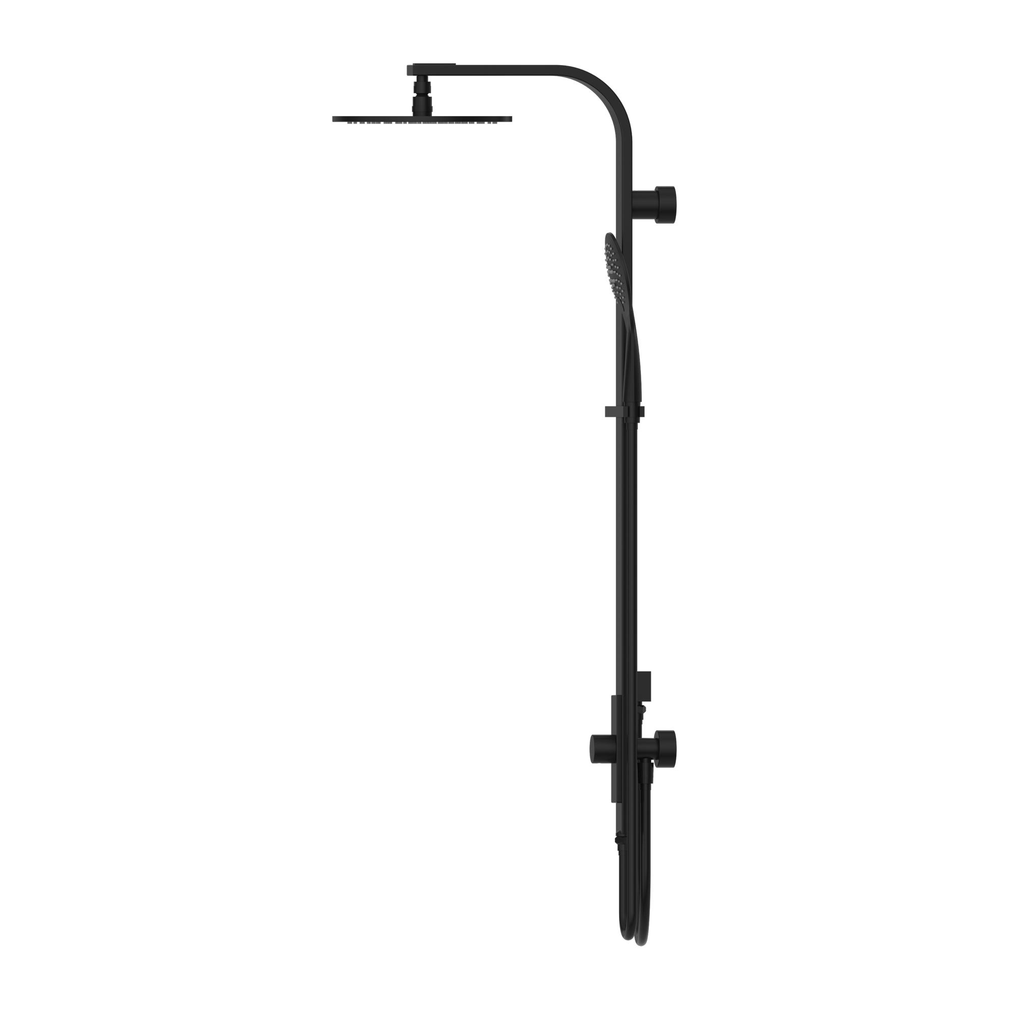 Astra Rain Round Twin Shower Double Hose Matte Black