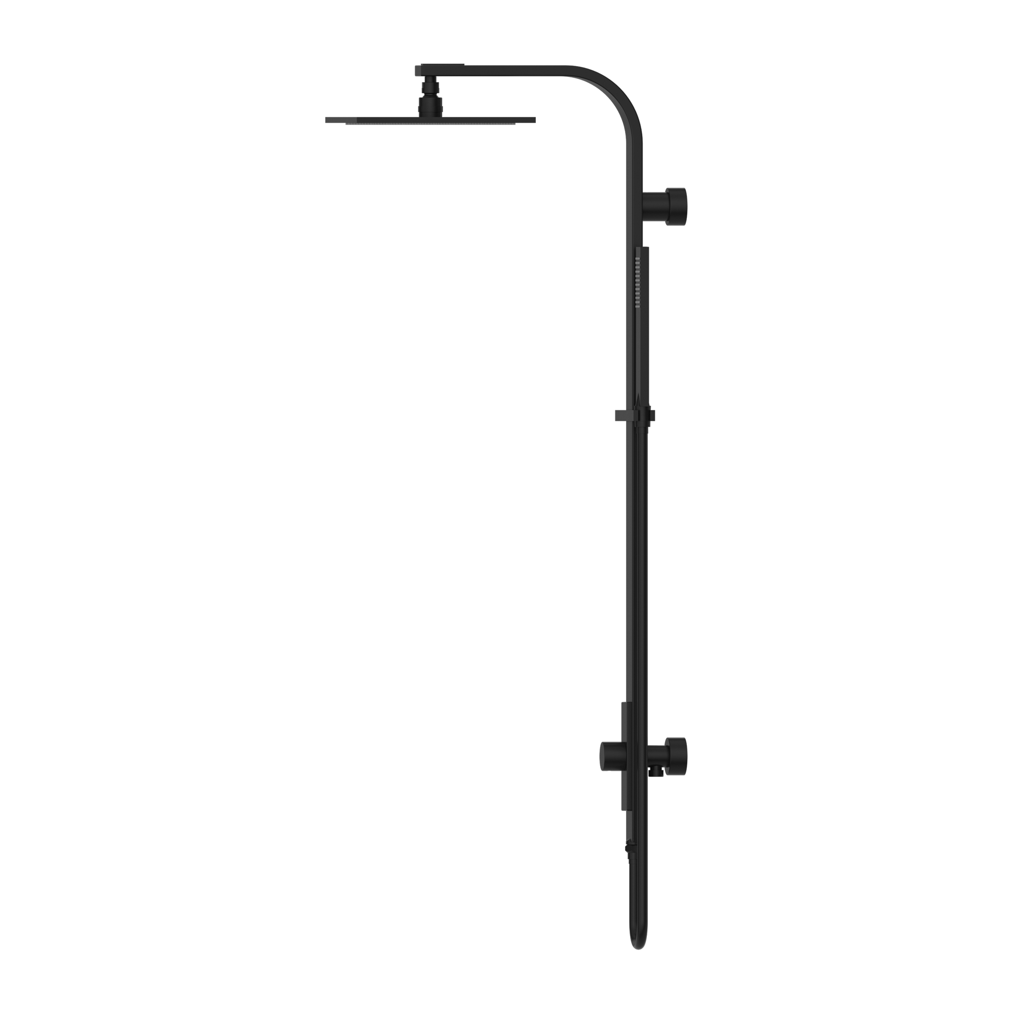 Astra Rain Square Twin Shower Single Hose Matte Black