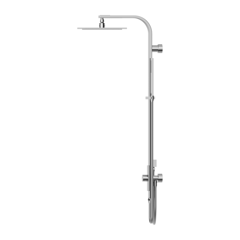Astra Rain Square Twin Shower Double Hose Chrome