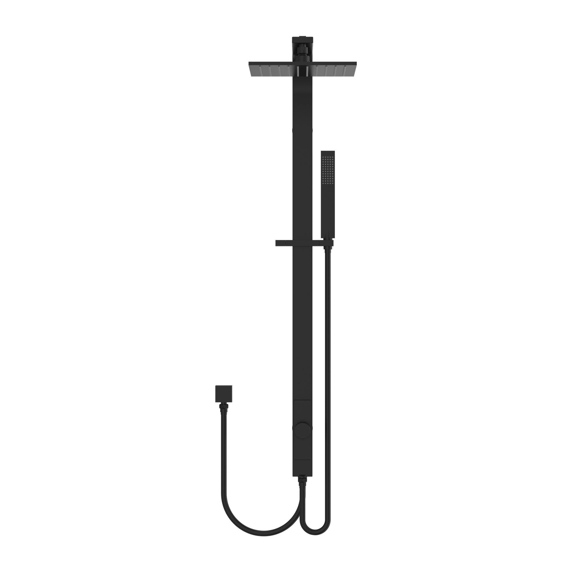 Astra Rain Square Twin Shower Double Hose Matte Black