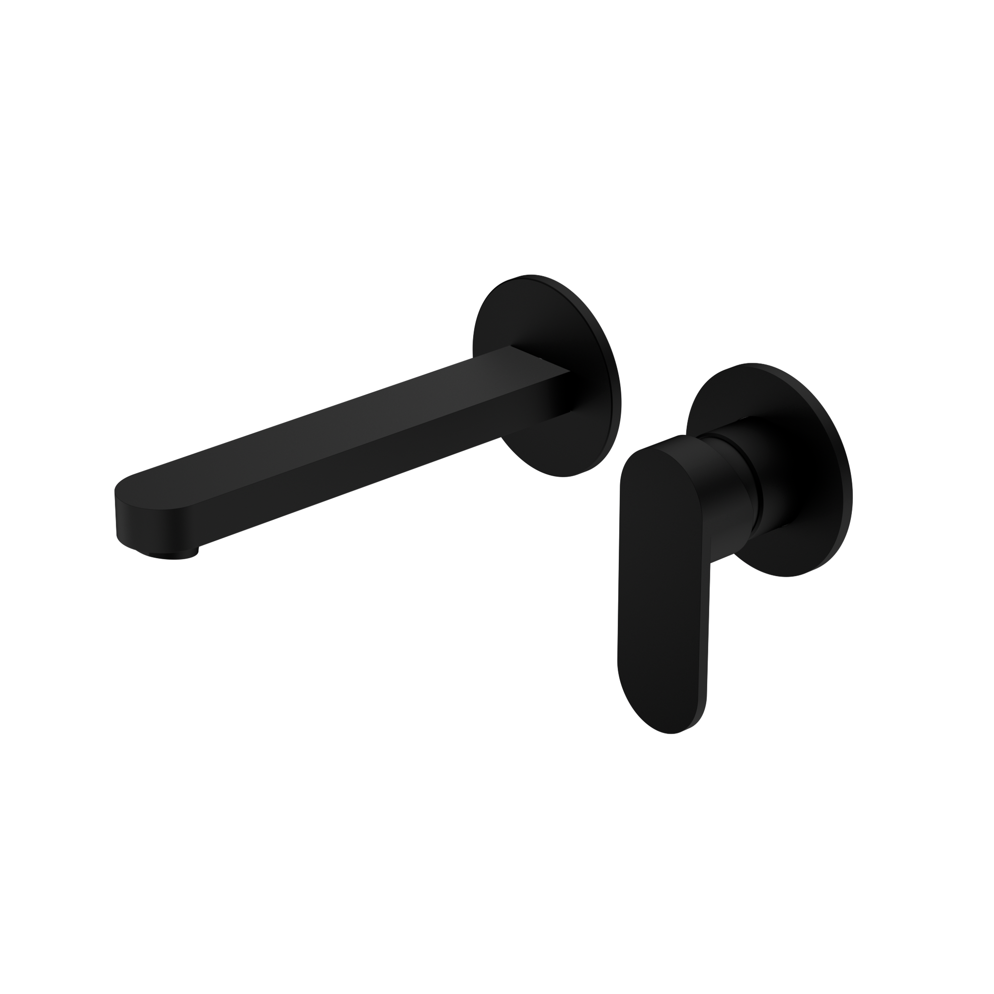 Ecco Wall Basin/Bath Mixer Separate Back Plate Matte Black