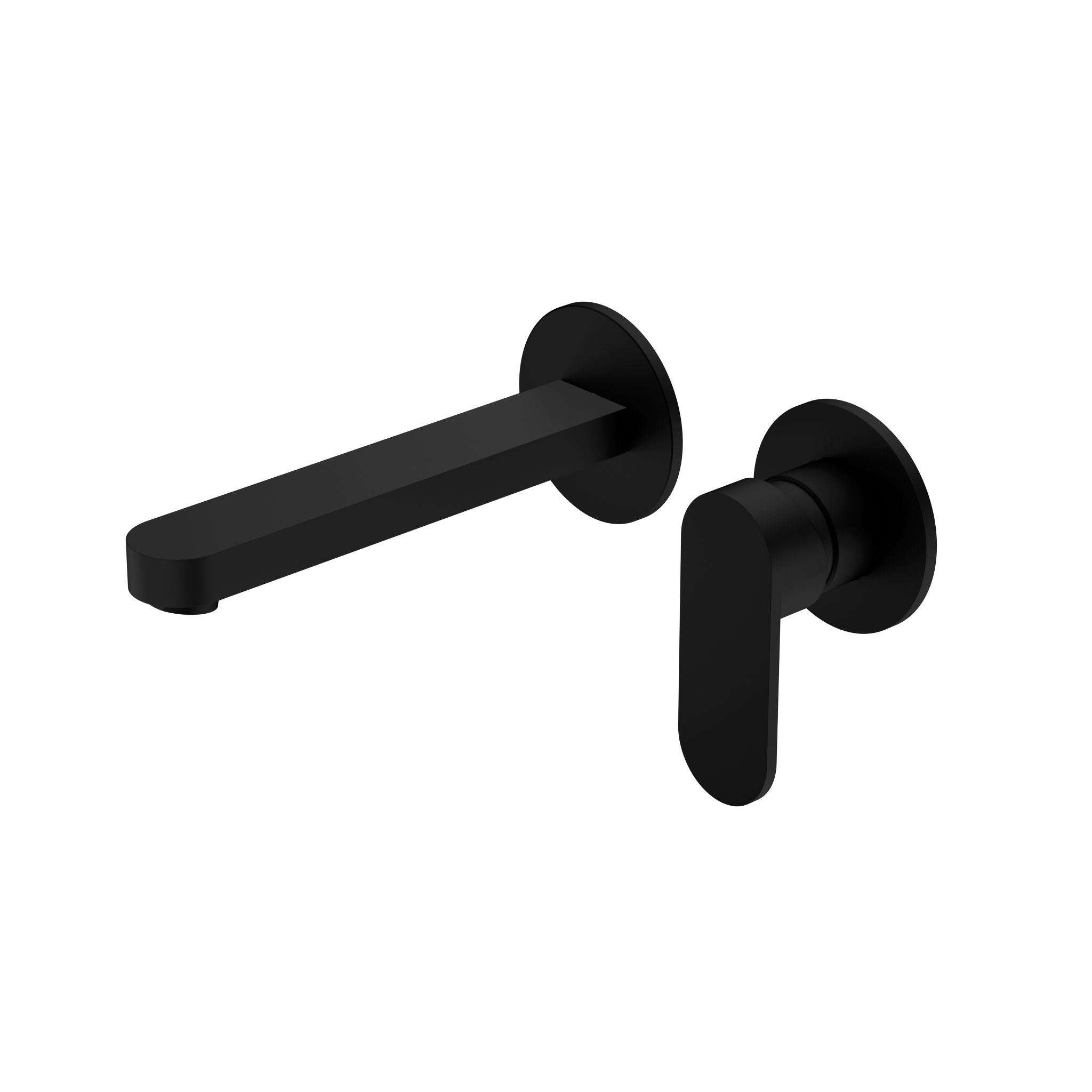 Ecco Wall Basin/Bath Mixer Separate Back Plate Matte Black