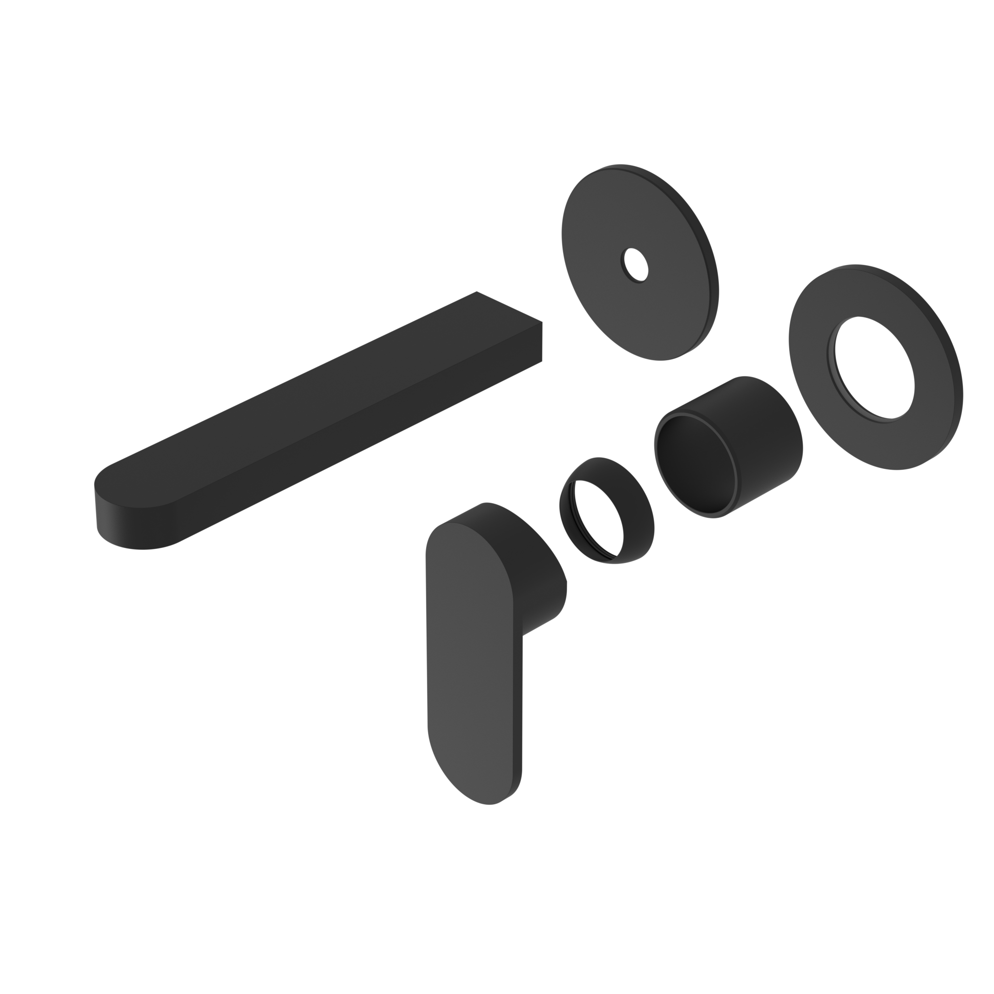 Ecco Wall Basin/Bath Mixer Separate Back Plate Trim Kits Only Matte Black