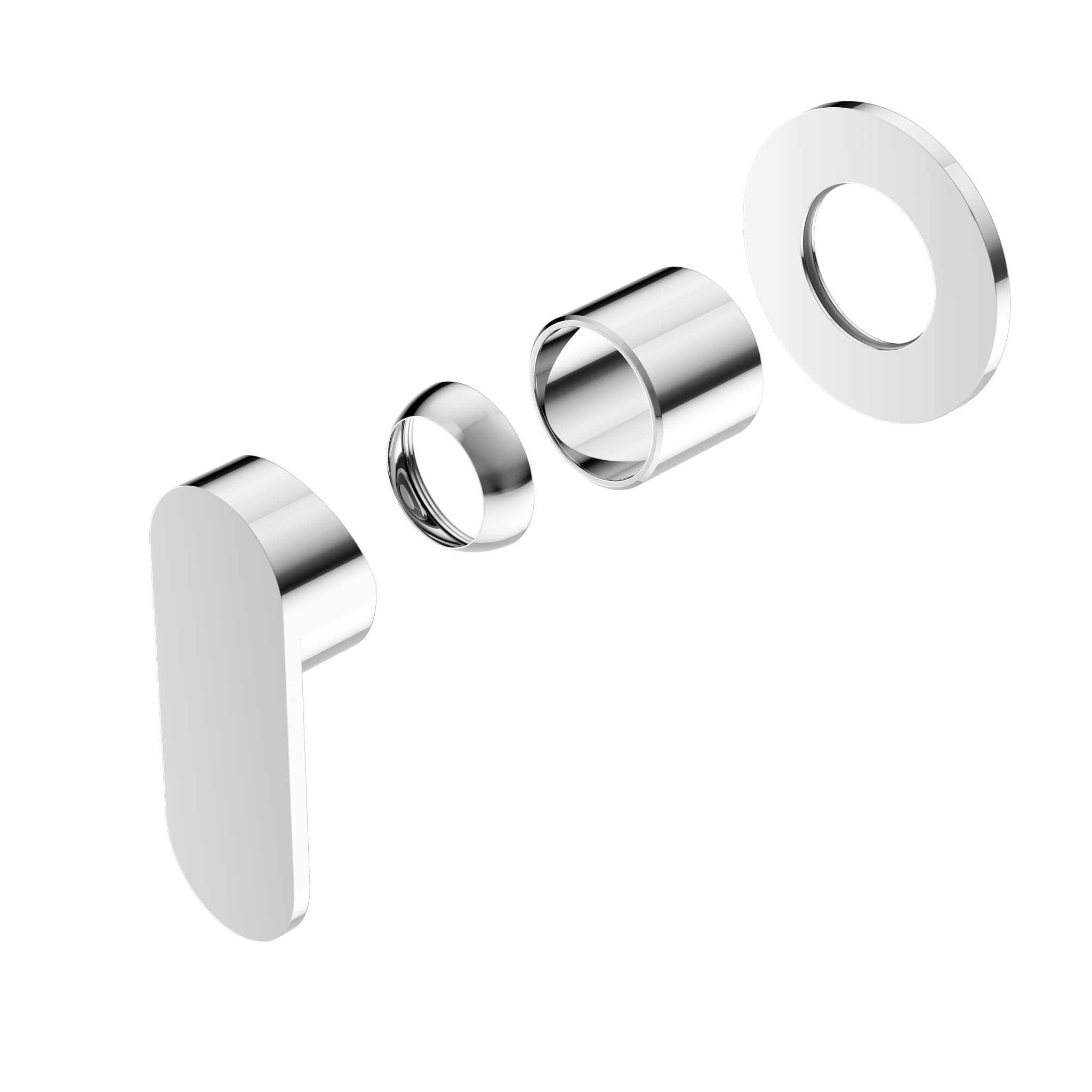 Ecco Shower Mixer 80mm Round Plate Trim Kits Only Chrome