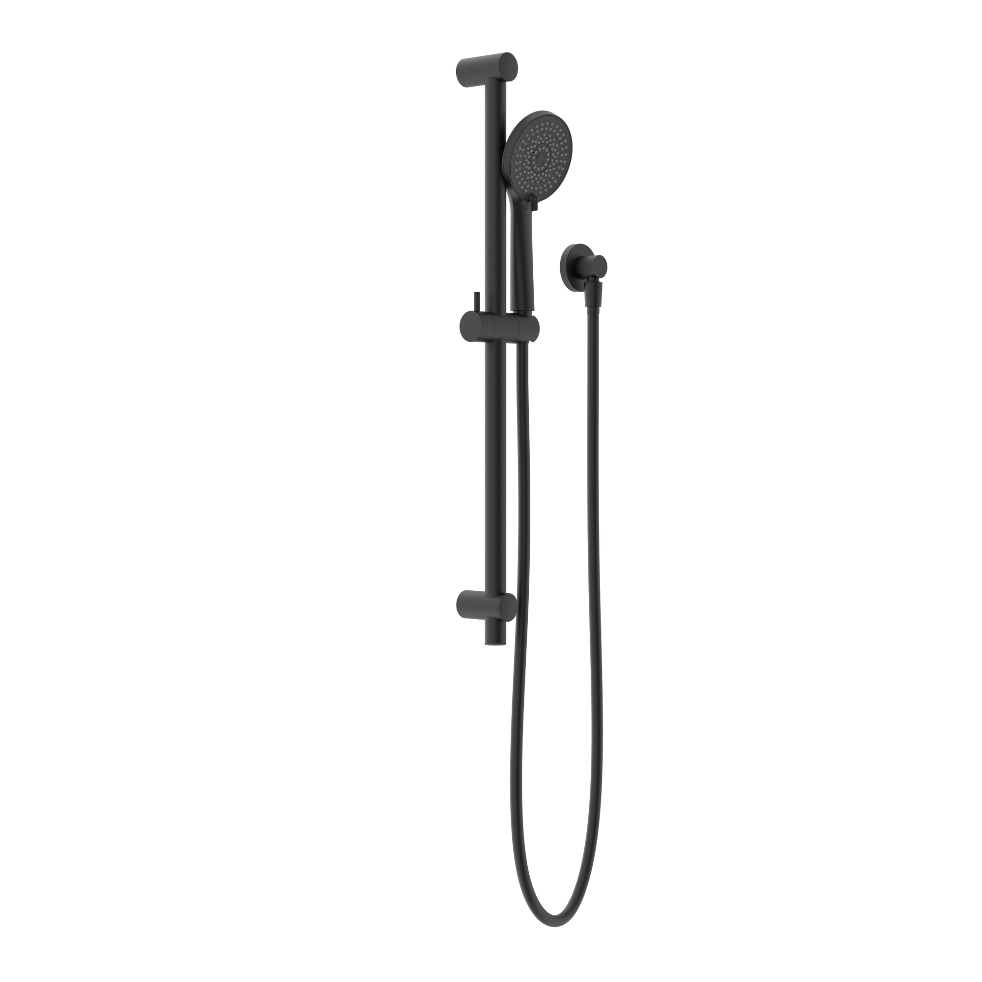 Round Metal Project Rail Shower Matte Black