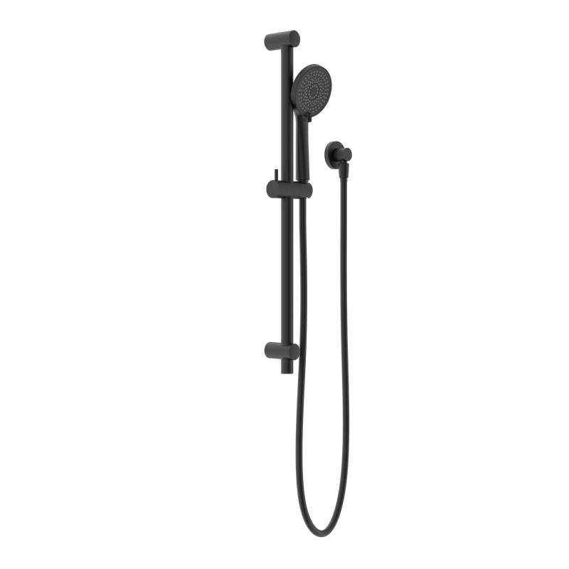 Round Metal Project Rail Shower Matte Black