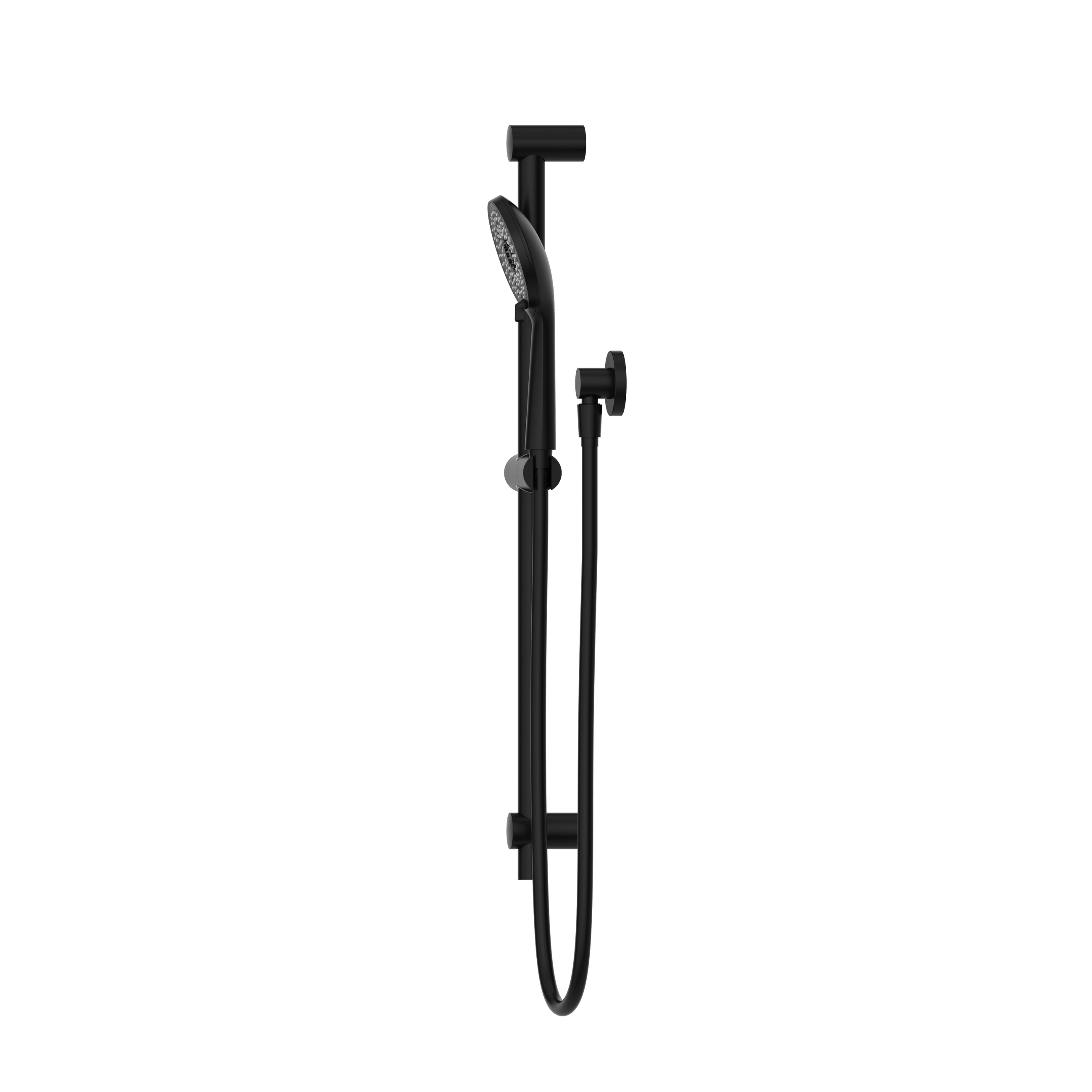 Round Metal Project Rail Shower Matte Black
