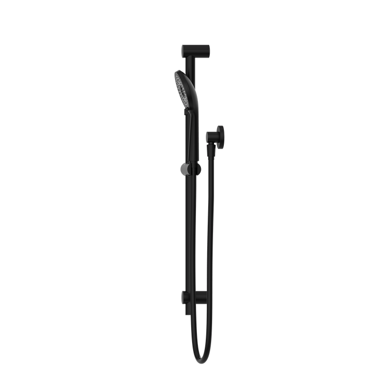 Round Metal Project Rail Shower Matte Black