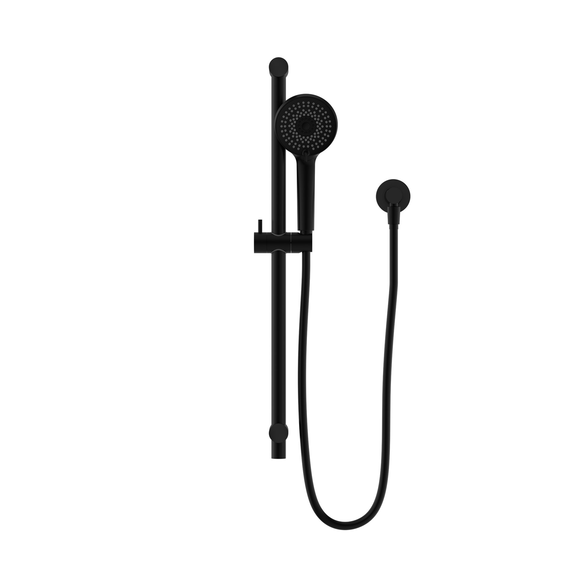 Round Metal Project Shower Rail 4 Star Rating Matte Black