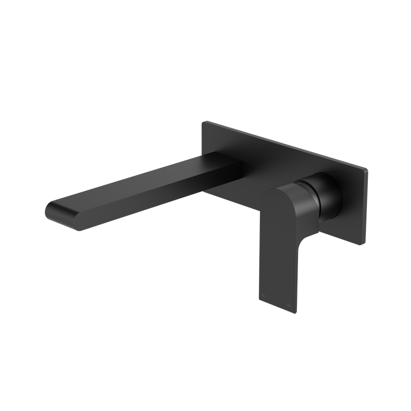Bianca Wall Basin/Bath Mixer 187mm Matte Black