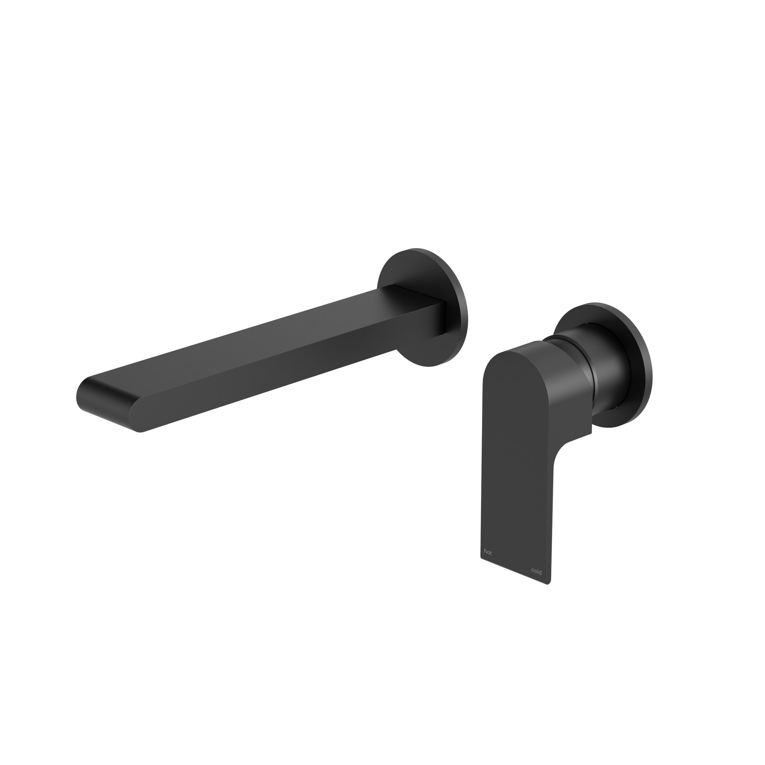 Bianca Wall Basin/Bath Mixer Separate Back Plate 187mm Matte Black