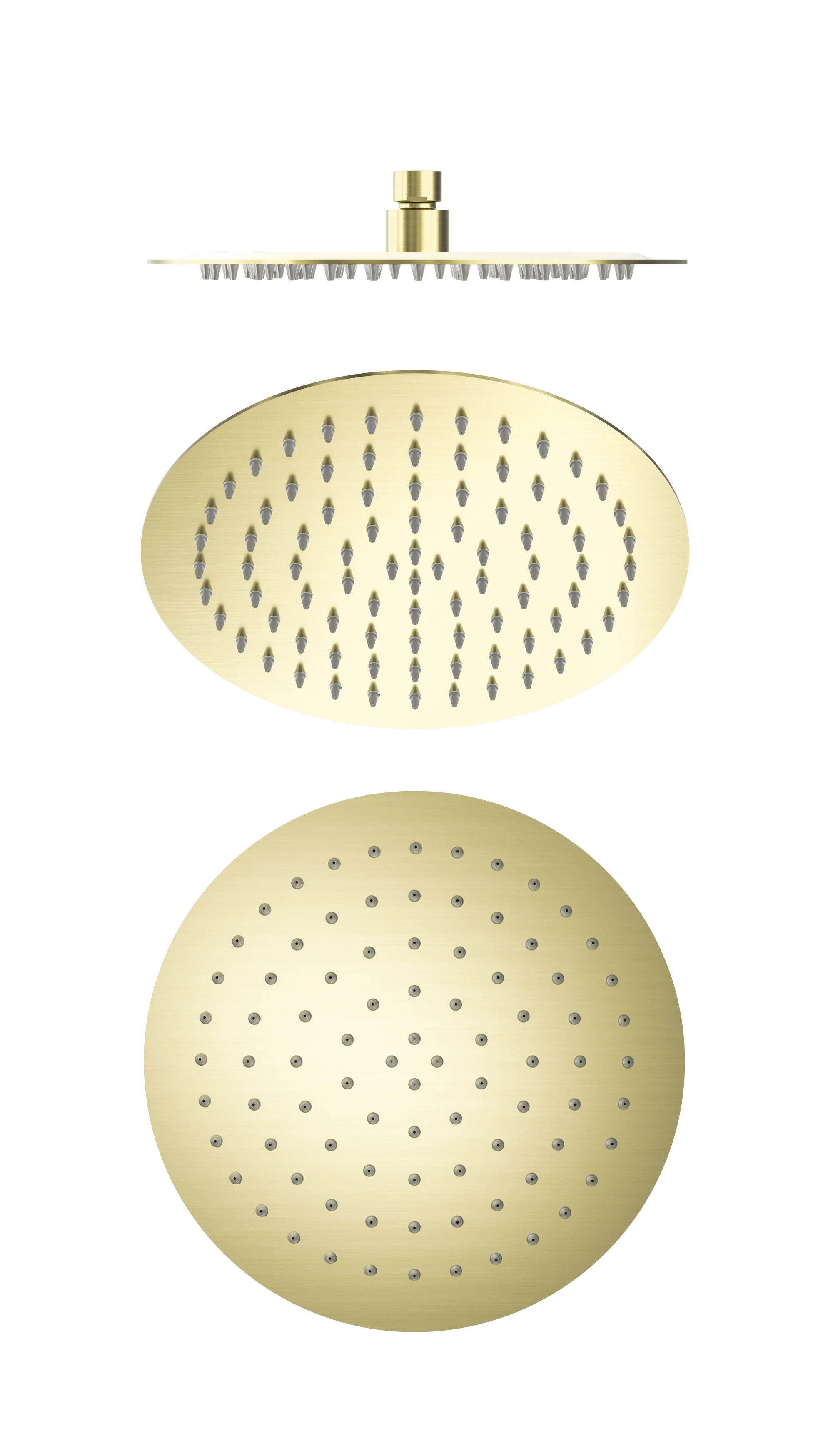 250mm Round Stainless Steel Shower Head 4 Star Rating Brushed Gold