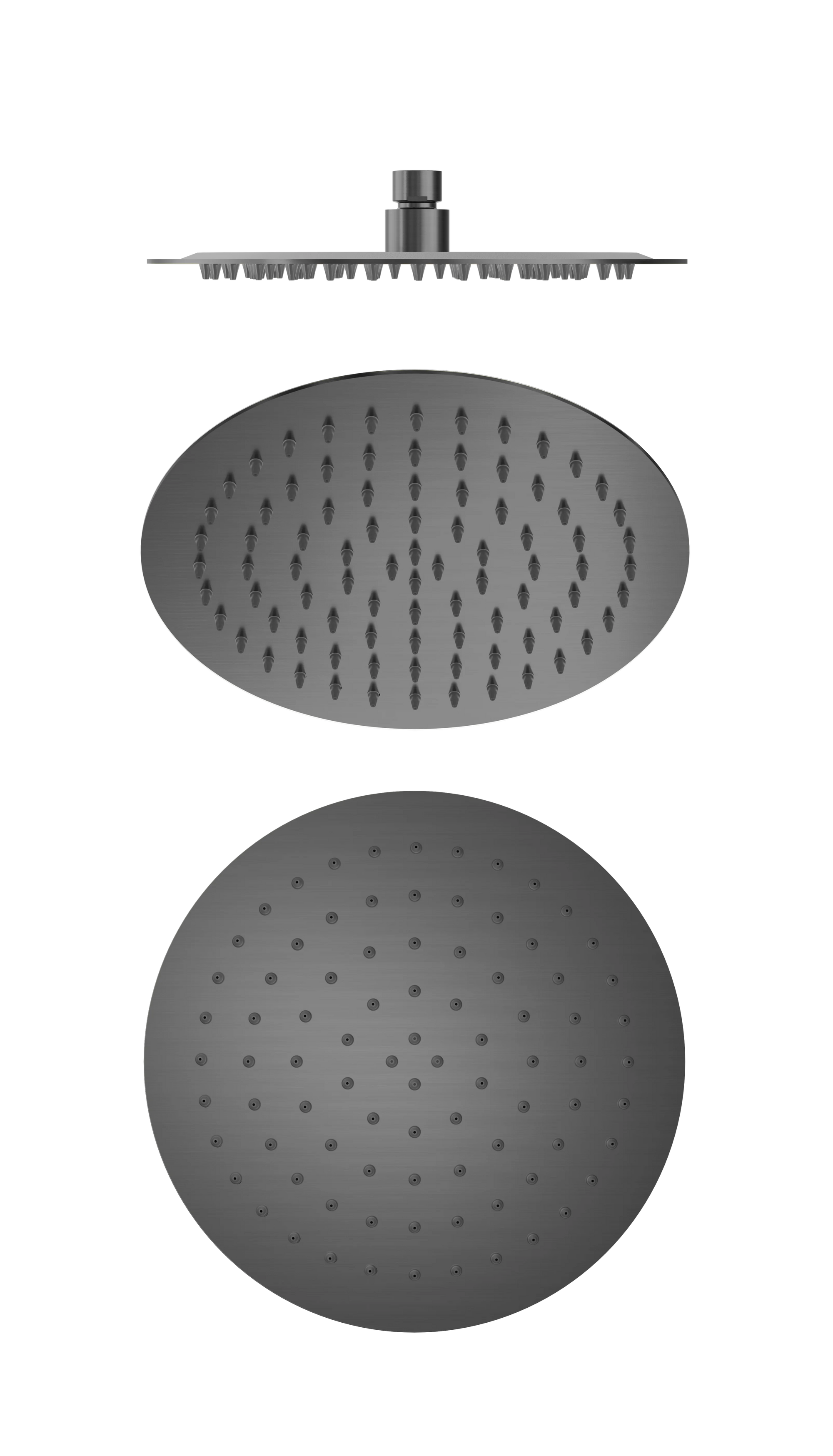 250mm Round Stainless Steel Shower Head 4 Star Rating Gun Metal